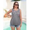 Zeagoo Womens Tank Tops 2026 Summer Loose Fit Crew Neck Boho Tunic Pleated Babydoll Sleeveless Shirts with Button Detail(Hf36)