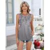 Zeagoo Womens Tank Tops 2026 Summer Loose Fit Crew Neck Boho Tunic Pleated Babydoll Sleeveless Shirts with Button Detail(Hf36)