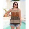 Zeagoo Womens Tank Tops 2026 Summer Loose Fit Crew Neck Boho Tunic Pleated Babydoll Sleeveless Shirts with Button Detail(Jh398)