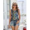 Zeagoo Womens Tank Tops 2026 Summer Loose Fit Crew Neck Boho Tunic Pleated Babydoll Sleeveless Shirts with Button Detail(Mz779)
