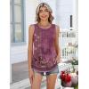 Zeagoo Womens Tank Tops 2026 Summer Loose Fit Crew Neck Boho Tunic Pleated Babydoll Sleeveless Shirts with Button Detail(Mz841)