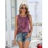 Zeagoo Womens Tank Tops 2026 Summer Loose Fit Crew Neck Boho Tunic Pleated Babydoll Sleeveless Shirts with Button Detail(Mz841)