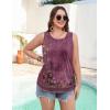 Zeagoo Womens Tank Tops 2026 Summer Loose Fit Crew Neck Boho Tunic Pleated Babydoll Sleeveless Shirts with Button Detail(Mz841)