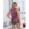 Zeagoo Womens Tank Tops 2026 Summer Loose Fit Crew Neck Boho Tunic Pleated Babydoll Sleeveless Shirts with Button Detail(Mz841)