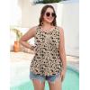 Zeagoo Womens Tank Tops 2026 Summer Loose Fit Crew Neck Boho Tunic Pleated Babydoll Sleeveless Shirts with Button Detail(Sf154)