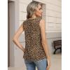 Zeagoo Womens Tank Tops Pleated V Neck Business Casual Sleeveless Blouse Trendy Dressy Textured Summer Work Shirts(An136 Leopard)