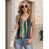 Zeagoo Womens Tank Tops Pleated V Neck Business Casual Sleeveless Blouse Trendy Dressy Textured Summer Work Shirts(Cx289 Striped)