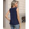 Zeagoo Womens Tank Tops Pleated V Neck Business Casual Sleeveless Blouse Trendy Dressy Textured Summer Work Shirts(Jh379 Polka Dots)