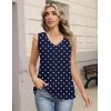 Zeagoo Womens Tank Tops Pleated V Neck Business Casual Sleeveless Blouse Trendy Dressy Textured Summer Work Shirts(Jh379 Polka Dots)