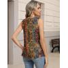 Zeagoo Womens Tank Tops Pleated V Neck Business Casual Sleeveless Blouse Trendy Dressy Textured Summer Work Shirts(Mz721 Boho)