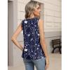 Zeagoo Womens Tank Tops Pleated V Neck Business Casual Sleeveless Blouse Trendy Dressy Textured Summer Work Shirts(Sf180 Flower)