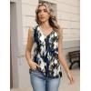 Zeagoo Womens Tank Tops Pleated V Neck Business Casual Sleeveless Blouse Trendy Dressy Textured Summer Work Shirts(Zr220 Tiedye)