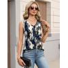 Zeagoo Womens Tank Tops Pleated V Neck Business Casual Sleeveless Blouse Trendy Dressy Textured Summer Work Shirts(Zr220 Tiedye)