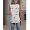 Zeagoo Womens Tank Tops Summer Sleeveless Loose Fit Tops V Neck Pleated Shirts Basic Tees Dressy Casual Trendy Clothes(Bf290-flower White)