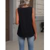 Zeagoo Womens Tank Tops Summer Sleeveless Loose Fit Tops V Neck Pleated Shirts Basic Tees Dressy Casual Trendy Clothes(Black)