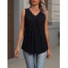 Zeagoo Womens Tank Tops Summer Sleeveless Loose Fit Tops V Neck Pleated Shirts Basic Tees Dressy Casual Trendy Clothes(Black)