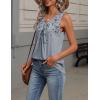 Zeagoo Womens Tank Tops Summer Sleeveless Loose Fit Tops V Neck Pleated Shirts Basic Tees Dressy Casual Trendy Clothes(Dh62-flower Gray)