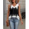 Zeagoo Womens Tank Tops Summer Sleeveless Loose Fit Tops V Neck Pleated Shirts Basic Tees Dressy Casual Trendy Clothes(Jb204-black and White)