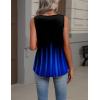 Zeagoo Womens Tank Tops Summer Sleeveless Loose Fit Tops V Neck Pleated Shirts Basic Tees Dressy Casual Trendy Clothes(Jb229-blue Color)