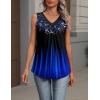 Zeagoo Womens Tank Tops Summer Sleeveless Loose Fit Tops V Neck Pleated Shirts Basic Tees Dressy Casual Trendy Clothes(Jb229-blue Color)