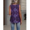 Zeagoo Womens Tank Tops Summer Sleeveless Loose Fit Tops V Neck Pleated Shirts Basic Tees Dressy Casual Trendy Clothes(Mz907-purple)