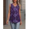 Zeagoo Womens Tank Tops Summer Sleeveless Loose Fit Tops V Neck Pleated Shirts Basic Tees Dressy Casual Trendy Clothes(Mz907-purple)