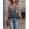 Zeagoo Womens Tank Tops Summer Sleeveless Loose Fit Tops V Neck Pleated Shirts Basic Tees Dressy Casual Trendy Clothes(Wf71-flower Print)