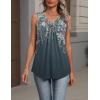 Zeagoo Womens Tank Tops Summer Sleeveless Loose Fit Tops V Neck Pleated Shirts Basic Tees Dressy Casual Trendy Clothes(Wf71-flower Print)