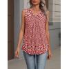 Zeagoo Womens Tank Tops Summer Sleeveless Loose Fit Tops V Neck Pleated Shirts Basic Tees Dressy Casual Trendy Clothes(Xh555-red Floral Fragments)