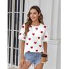 Zeagoo Womens Tops Casual Oversized Short Sleeve Sweatshirt Summer Striped Shirt Crewneck Pullover Loose T Shirts Blouse(01-heart Floral)