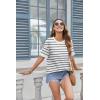 Zeagoo Womens Tops Casual Oversized Short Sleeve Sweatshirt Summer Striped Shirt Crewneck Pullover Loose T Shirts Blouse(A White-black)