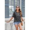 Zeagoo Womens Tops Casual Oversized Short Sleeve Sweatshirt Summer Striped Shirt Crewneck Pullover Loose T Shirts Blouse(Black-white1)