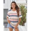 Zeagoo Womens Tops Casual Oversized Short Sleeve Sweatshirt Summer Striped Shirt Crewneck Pullover Loose T Shirts Blouse(Color Stripes 1)