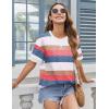 Zeagoo Womens Tops Casual Oversized Short Sleeve Sweatshirt Summer Striped Shirt Crewneck Pullover Loose T Shirts Blouse(Color Stripes 2)