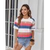 Zeagoo Womens Tops Casual Oversized Short Sleeve Sweatshirt Summer Striped Shirt Crewneck Pullover Loose T Shirts Blouse(Color Stripes 2)