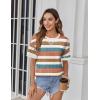 Zeagoo Womens Tops Casual Oversized Short Sleeve Sweatshirt Summer Striped Shirt Crewneck Pullover Loose T Shirts Blouse(Color Stripes 3)