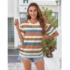 Zeagoo Womens Tops Casual Oversized Short Sleeve Sweatshirt Summer Striped Shirt Crewneck Pullover Loose T Shirts Blouse(Color Stripes 3)