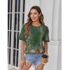 Zeagoo Womens Tops Casual Oversized Short Sleeve Sweatshirt Summer Striped Shirt Crewneck Pullover Loose T Shirts Blouse(Green Floral)