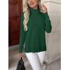 Zeagoo Women’s Turtleneck Sweater Long Sleeve Spilt Hem Casual Knit Pullover Chunky Fall Winter Jumper Top 2026(Green)