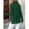 Zeagoo Women’s Turtleneck Sweater Long Sleeve Spilt Hem Casual Knit Pullover Chunky Fall Winter Jumper Top 2026(Green)