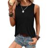 Zeagoo Beach Vacation Clothes for Women Pleated High Neck Flowy Sleeveless Tank Tops Summer Loose Fit Tunic Blouses(Black)