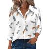 Zeagoo Button Down Shirts for Women 3/4 Sleeve Tops V Neck Collared Blouses Business Casual Outfits S-2XL(Dw170)