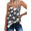 Zeagoo Camisole Tops for Women V-Neck Chiffon Spaghetti Strap Boho Tank Top Long Sexy Flowy Summer Sleeveless Tops(Floral-21)