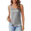 Zeagoo Silk Satin Tank Tops for Women, Light Gray, XL