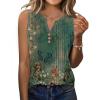 Zeagoo Women Tank Tops Green Flower