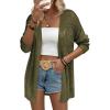 Zeagoo Womens 2026 Summer Crochet Cardigan Sweaters Lightweight Long Sleeve Open Front Kimono Boho Knit Cover Ups(Army Green)