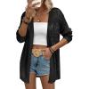Zeagoo Womens 2026 Summer Crochet Cardigan Sweaters Lightweight Long Sleeve Open Front Kimono Boho Knit Cover Ups(Black)