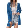 Zeagoo Womens 2026 Summer Crochet Cardigan Sweaters Lightweight Long Sleeve Open Front Kimono Boho Knit Cover Ups(Blue)
