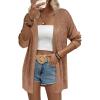Zeagoo Womens 2026 Summer Crochet Cardigan Sweaters Lightweight Long Sleeve Open Front Kimono Boho Knit Cover Ups(Brown)
