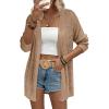 Zeagoo Womens 2026 Summer Crochet Cardigan Sweaters Lightweight Long Sleeve Open Front Kimono Boho Knit Cover Ups(Khaki)